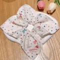 Carino scrunchie a pois con fiocco stile coreano e dettaglio ciliegia, accessorio per capelli. - pois colorati