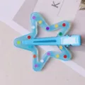 Pinza de pelo de estrella de gelatina azul con lunetos de colores, accesorio pato. - Azul Cielo
