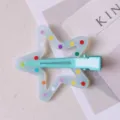Pinza de pelo de estrella con lunares color gelatina, lindo clip de pico de pato para mujeres. - Azul Lago