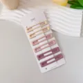 Set di fermagli per capelli opachi rettangolari, forcine rosa sfumate per acconciature. - Set da 6 / Pesca Bianca