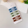 Set di fermagli per capelli opachi, forcine laterali senza segni in blu, verde e marrone. - Set da 6 pezzi / Gamma di colori blu
