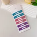 Set di mollette per capelli opache rettangolari, fermagli laterali colorati senza segno - Set da 6 pezzi / Blu viola
