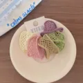 Conjunto de coleteros de pelo anchos calados coloridos, gomas elásticas de malla para coleta. - 5 Piezas/Paquete / Multicolor