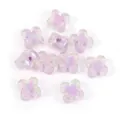 Perline quadrifoglio in acrilico, perline floreali con colore AB per creazione gioielli fai da te. - Viola