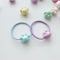 Simpatici elastici per capelli con zampe di gatto e ciondoli acrilici colorati per ogni giorno. - Blu