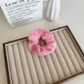 Suave coletero de felpa rosa peluda cinta de pelo dulce accesorio capilar para mujeres - Rosa oscuro