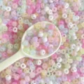 Acrylic jelly four-hole loose beads DIY jewelry making phone charm accessories crafting supplies - 2000 Pieces/Pack / Random Mixed Colors