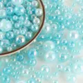 Acrylic crackle beads AB coated loose round beads for DIY handmade jewelry necklace making. - Blue