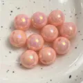 Perles rondes en acrylique irise couleur rose AB pour colliers de telephone bijoux DIY - 6mm 4400 Pièces/Paquet / Bourgeon de Neige