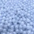 Perline tonde in acrilico satinato azzurro sfuse per creazione di gioielli fai da te - 8mm 1750 Pezzi Pacco / Azzurro