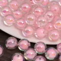 perline acriliche 16mm perle rotonde rivestimento uv colorato per gioielli collana fai da te - Rosa