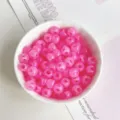 Pink acrylic jelly beads four-way craft loose beads for DIY handmade jewelry phone chain making. - 2000 Pieces/Pack / Bright Pink