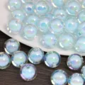 Perline rotonde in acrilico placcato UV colorato da 16mm per accessori fai da te e catene - Blu