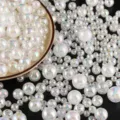 Perline acriliche craquelé AB rotonde perline sfuse per la creazione di gioielli fai da te artigianato - 12mm 560 Pezzi/Pacchetto / Bianco