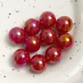 Perles rondes en acrylique irisé rouge AB en vrac pour bijoux DIY, chaînes de téléphone et loisirs. - 6mm 4400 Pièces/Paquet / Rouge Vif