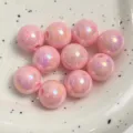 Perles rondes en acrylique rose AB, perles macaron holographiques 6-16mm pour bijoux DIY. - 6mm 4400 Pièces/Paquet / Rose