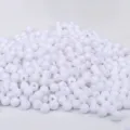 Perline rotonde in acrilico bianco sfuse con fori per la creazione di gioielli fai da te. - 10mm Circa 940 Perline per Catty / Bianco