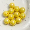 Yellow acrylic iridescent round beads for DIY phone charms and handmade jewelry craft making - Yellow