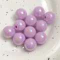 Light purple acrylic iridescent round beads for DIY phone chain handmade jewelry making accessories - Purple