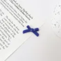 Blue bowknot loose bead DIY bracelet charm accessory, straight hole design for jewelry making. - Sapphire Blue