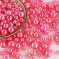 6-16mm pink crackle AB coated acrylic round beads for DIY handmade jewelry crafts bracelets. - Plum Red
