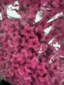 Transparent pink star acrylic beads with vertical holes for DIY jewelry and phone charms. - Plum Red