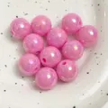 Pink AB Color Acrylic Round Beads Macaron Iridescent Loose Beads DIY Jewelry Variant - Bright Pink
