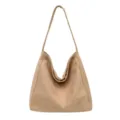 Casual suede shoulder bag large capacity retro tote bag stylish daily handbag new - Light Khaki