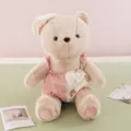 Adorable ours en peluche avec chapeau et salopette, poupée animal en peluche douce cadeau. - Ours en peluche / 35cm