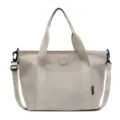 Large capacity solid color canvas tote bag, retro casual minimalist shoulder crossbody bag. - 42x14x27cm / Off White