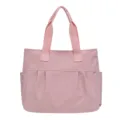 Pink Nylon Tote Bag Women Casual Shoulder Handbag Large Capacity Commuter Work Handbag - Pink