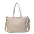Waterproof nylon tote bag casual solid color shoulder crossbody bag for women large capacity - Off White