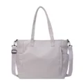 Waterproof nylon tote bag for women, large capacity casual shoulder crossbody bag, simple design. - Light Purple