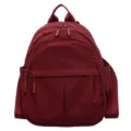 Casual nylon small backpack for women, lightweight versatile daypack, stylish burgundy school bag. - 25x14x30cm / Burgundy