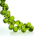 Premium sparkling faceted green crystal drop beads for DIY jewelry making accessories. - 8mm (Approx. 87 Beads/String) / Deep Olive Green