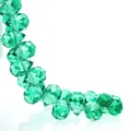 Faceted green crystal teardrop beads, sparkling glass jewelry making accessories. - 8mm (Approx. 87 Beads/String) / Tiffany Green