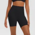 Pantaloncini da yoga a vita alta da donna, pantaloncini sportivi traspiranti per fitness. - Taglia S / Pantaloni e gonne / Nero