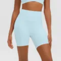 Pantaloncini da yoga vita alta donna fitness palestra sport traspiranti shorts nuovi - Blu Fantasma