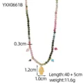 Boho edelsteen kralen ketting met hamsa hanger vintage sleutelbeen ketting sieraden - Hamsa Hand Kleurrijke Kralen Stijl (YXX0661B)