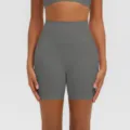 Hochwertige Damen Yoga Shorts mit hohem Bund, blickdichte Fitness Sporthose kurze Leggings. - S / Titan Grau