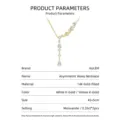 Collier pendentif gland en moissanite couleur D pour femmes, élégante chaîne en or 14K. - Collier à Gland Ondulé Asymétrique / 0.35ct*2 / Or