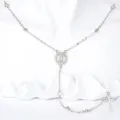 Collier Pendentif Moissanite Argent Élégant Ras de Cou Goutte pour Femme Bijou - Collier Chapelet Vierge Marie / Argent