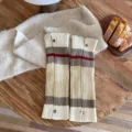 Womens cozy colorblock knit leg warmers winter vintage button boot cuffs soft socks - One Size / Khaki