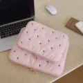 Pink quilted embroidered laptop sleeve variant, stylish protective case for 14-inch devices. - 11" / Pink