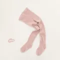 Children hollow knit tights cute baby cotton leggings breathable spring summer kids wear - S / Pink