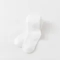 Summer ultra-thin breathable white baby tights, pure color mesh children footed leggings. - S / White