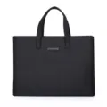 Black business briefcase for men, large capacity waterproof oxford cloth laptop bag. - 15 / Black (Cloth Handle)