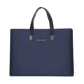 Navy blue Oxford cloth business laptop bag, minimalist 14-inch waterproof office briefcase. - 15 / Navy Blue (PU Handle)