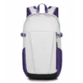 Large capacity casual backpack in white and purple, perfect for daily use, school, and outdoor sports. - Purple