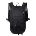 Black running backpack, breathable mesh straps, ideal for hiking, marathon, and outdoor cycling. - Black